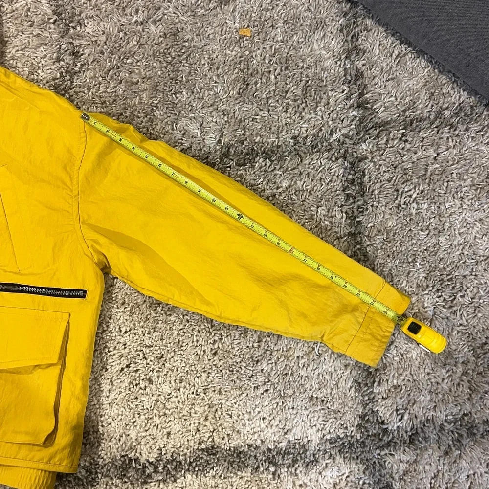 Banana Republic Hooded Fishing Wading Jacket Mens Large Yellow Utility Pockets